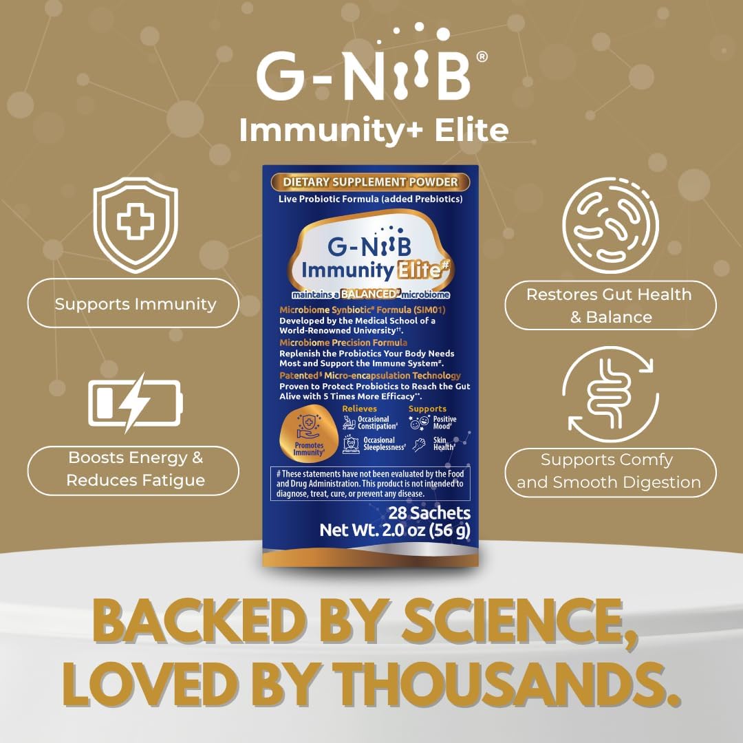 G-NiiB Immunity Elite (SIM01) Probiotic and Prebiotic (Synbiotic⁺) Immunity Supplement
